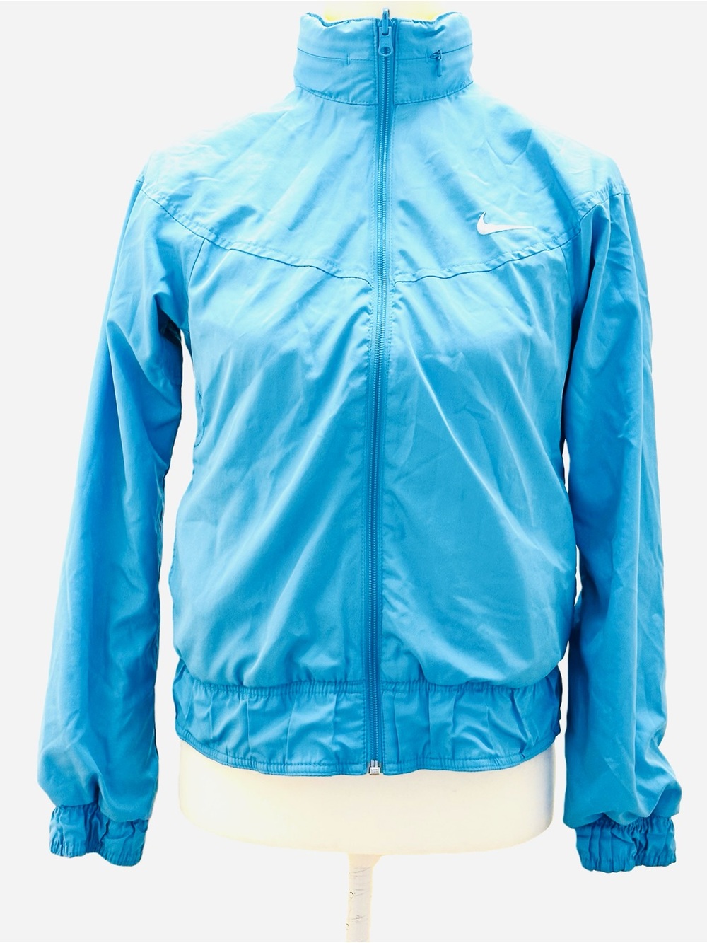 NIKE Women Jacket Coat REVERSIBLE Hooded Windbreaker Light Blue/Yellow size XS